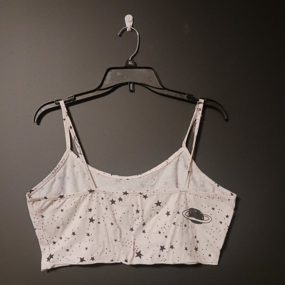 ROMWE SPACE THEME BLACK AND CREME CROP TOP - Picture 2 of 3